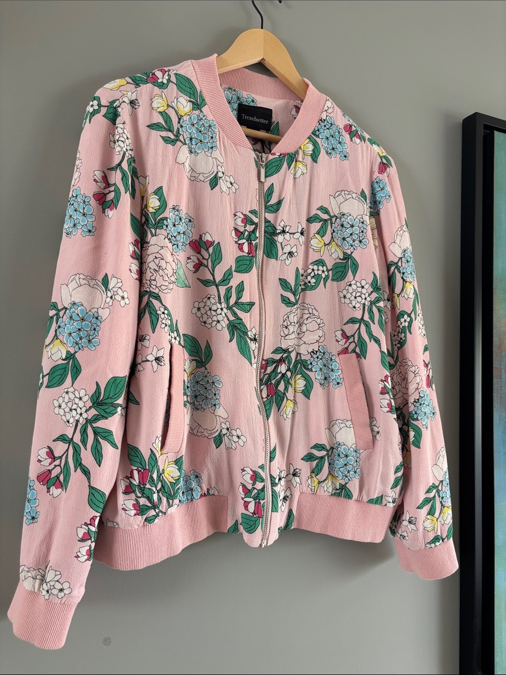 Speing Pink Floral Bomber Jacket